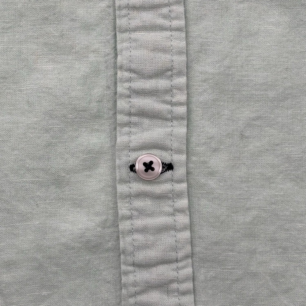 Tommy Hilfiger Shirt Mens XL Green Linen Cotton Button Down Short Sleeve Pocket - Picture 13 of 13